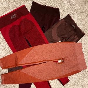 4 pack VS-Pink Seamless workout leggings